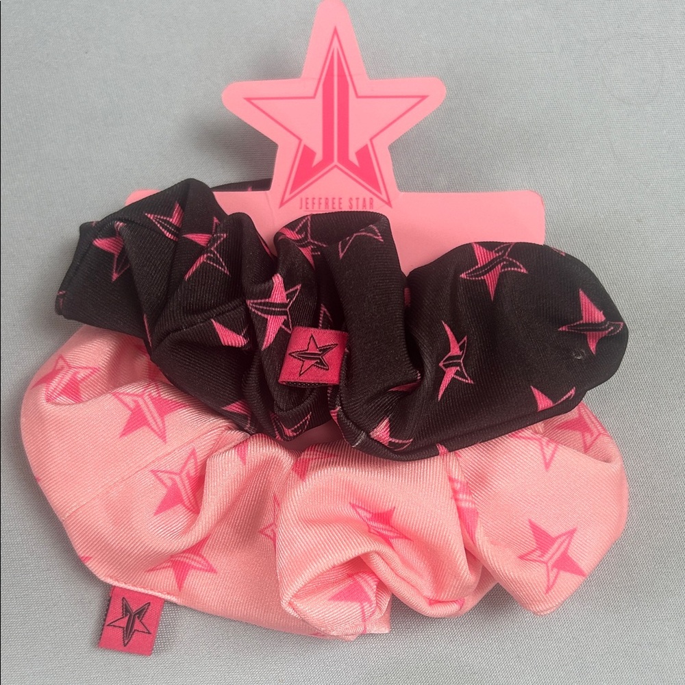 Jeffree Star Pink and Black Starry Scrunchies
